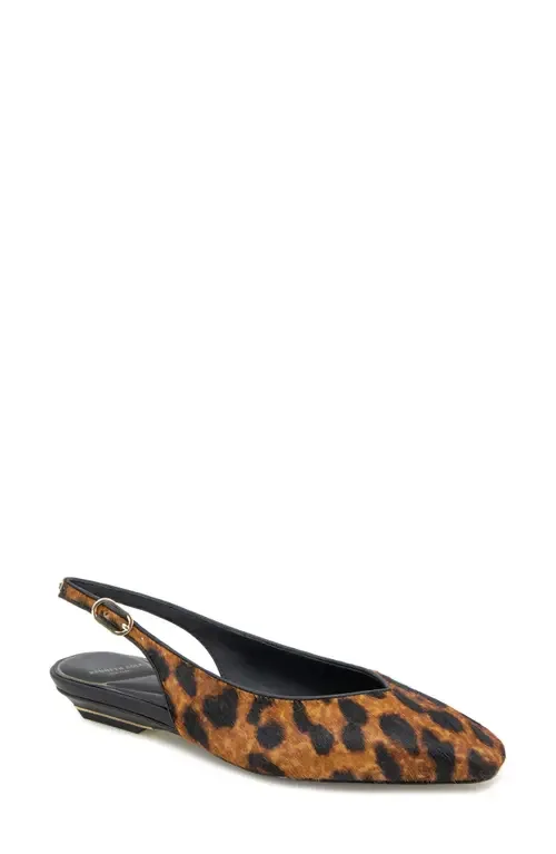 Berkette Slingback Flat in Leopard Haircalf by Kenneth Cole