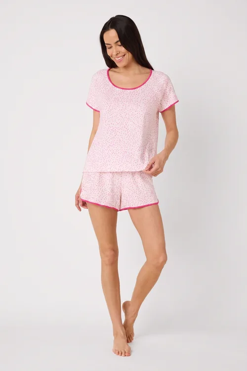 Polka Dot Pima Knit Simple Set Short by The Cat's Pajamas