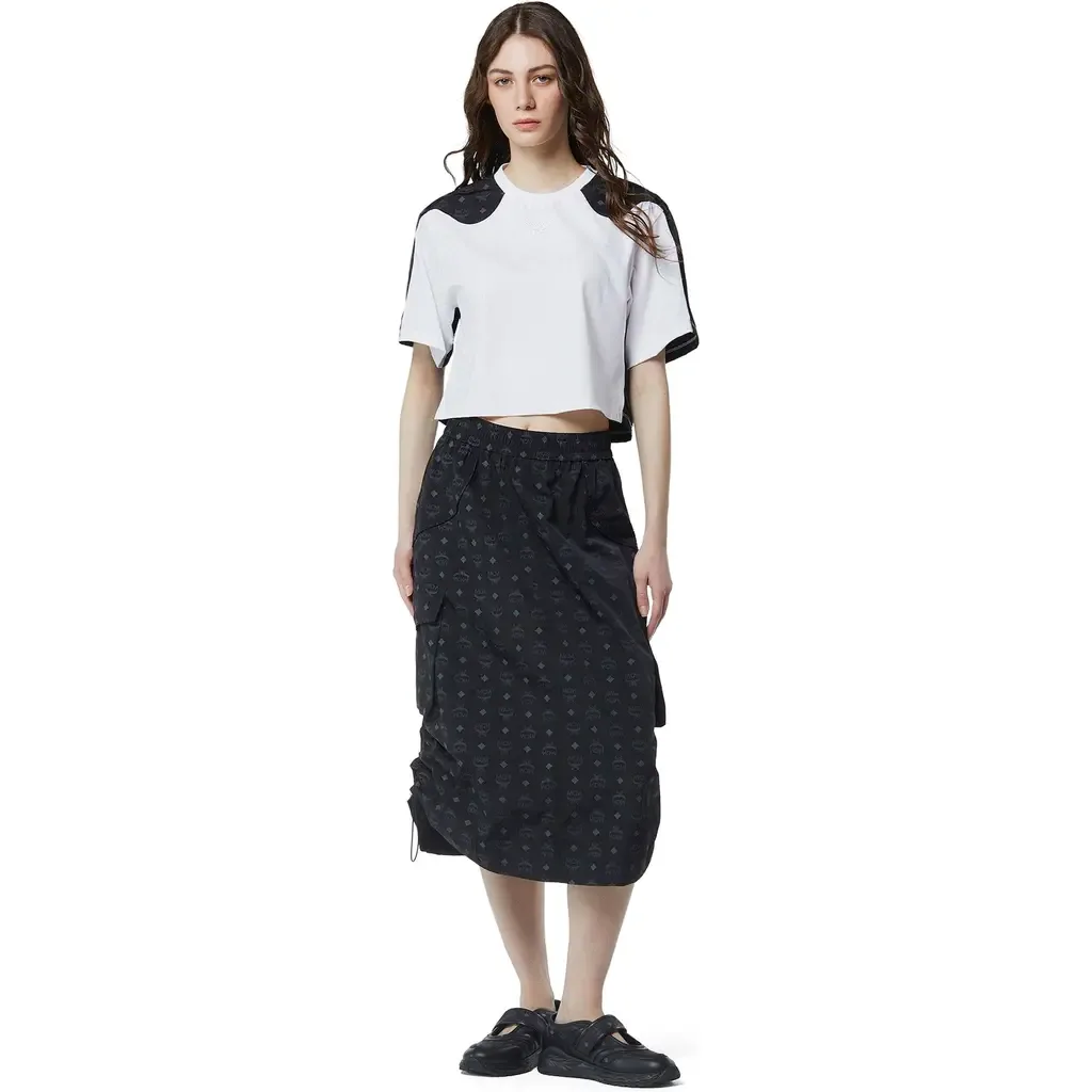 Monogram Midi Skirt in Recycled Nylon by MCM