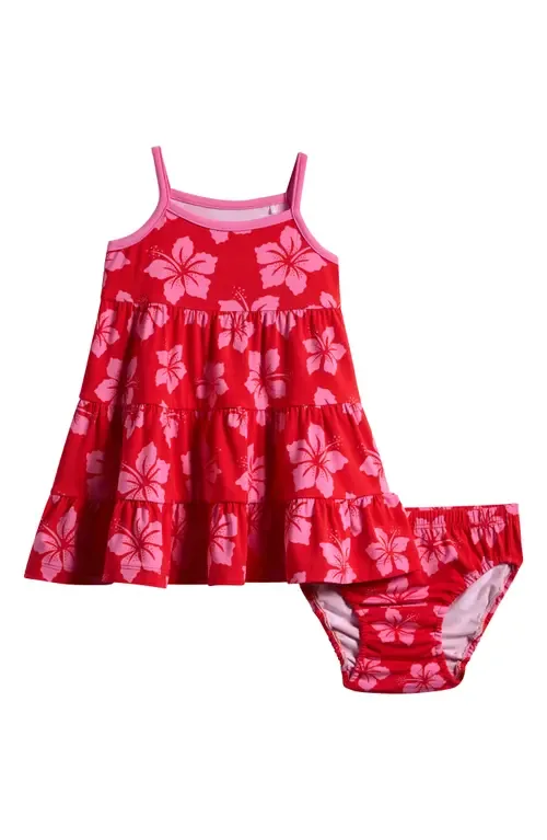 Hibiscus Punch Tiered Dress & Bloomers Set by Coco Moon