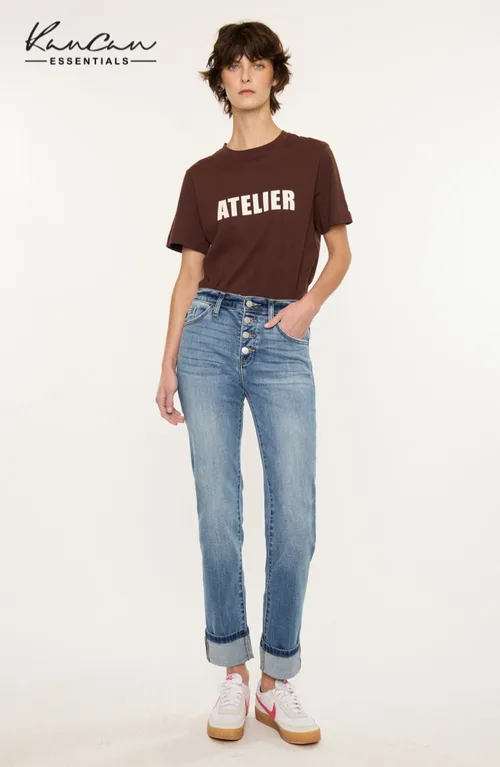 Noelle Essentials High Rise Skinny Straight Jeans by KanCan