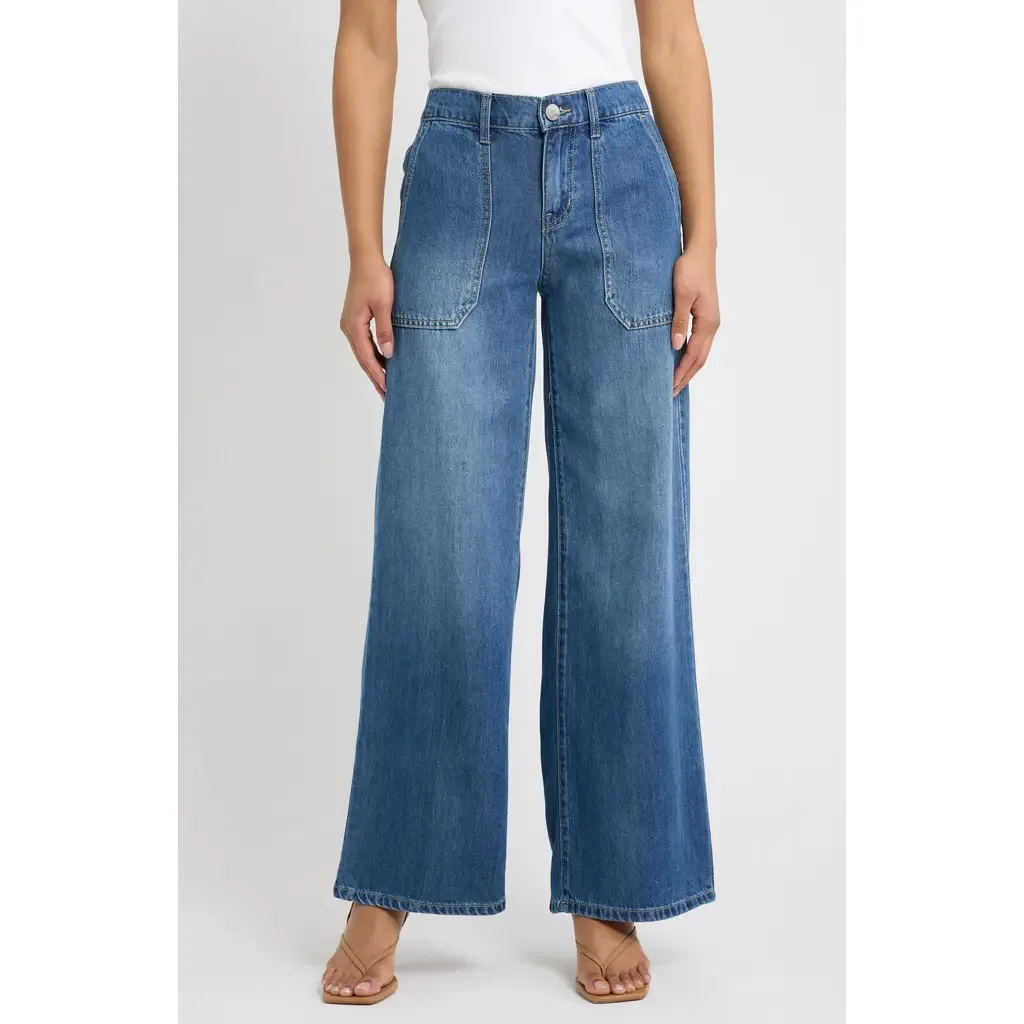 Utility Pocket Wide Leg Jeans by 1822 Denim