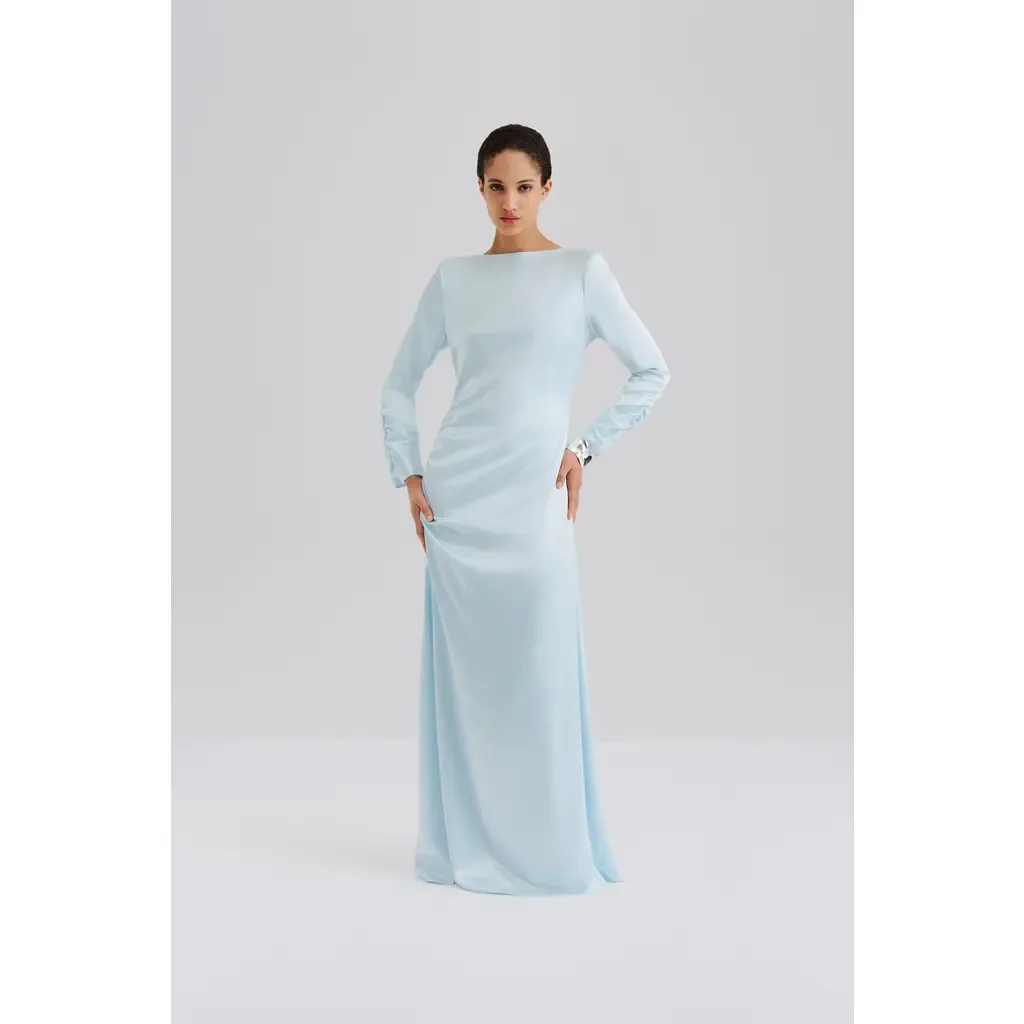Luisa Ruched Long Sleeve Maxi Dress by Malina