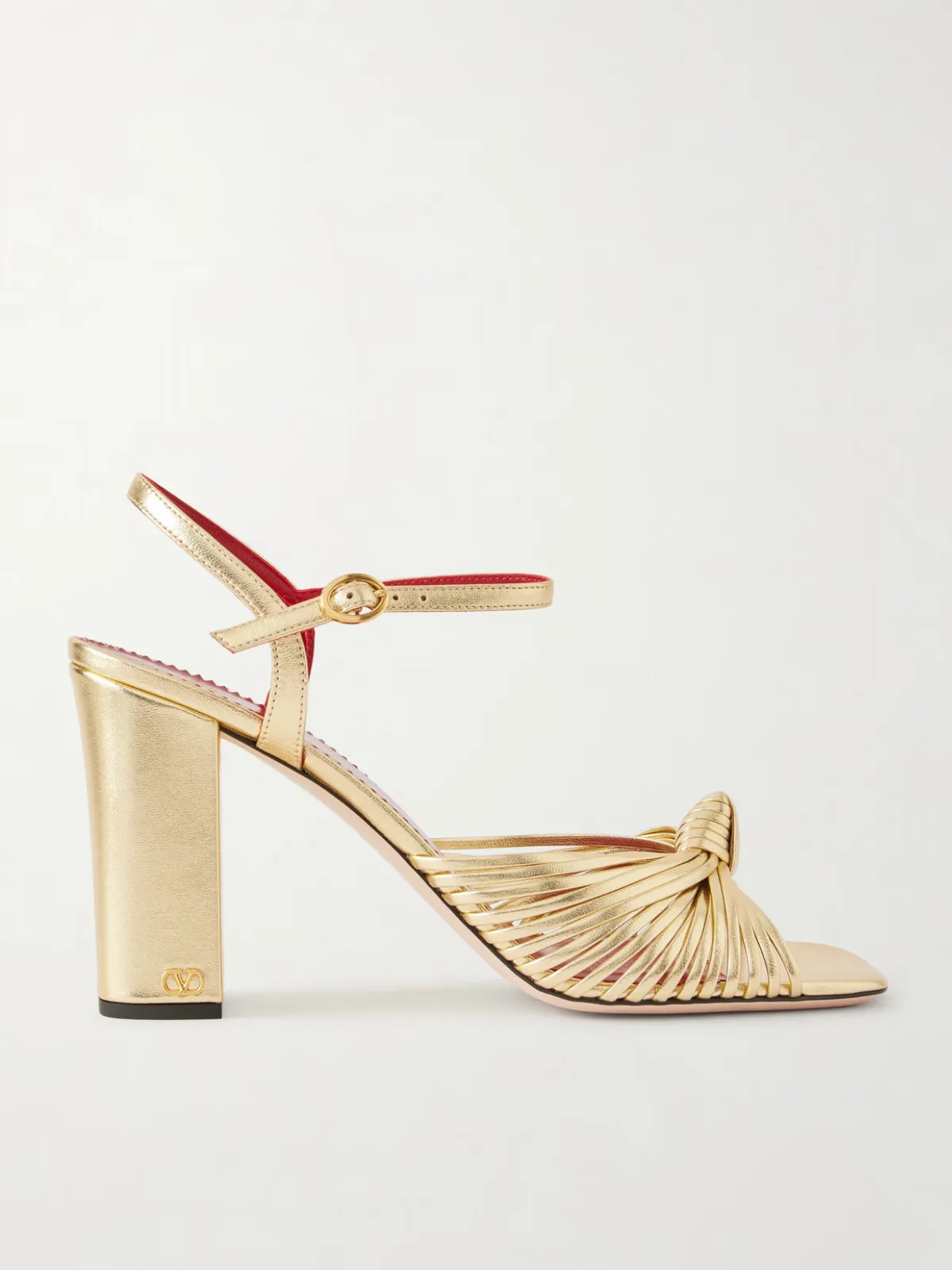 - Annet Knotted Metallic Leather Sandals -