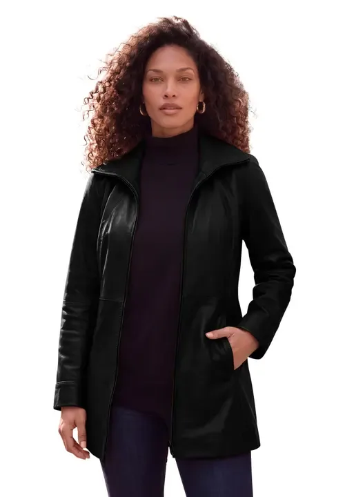 A Line Leather Jacket by Roaman's