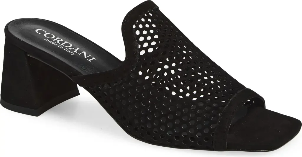 Inez Slide Sandal in Black Suede by Cordani