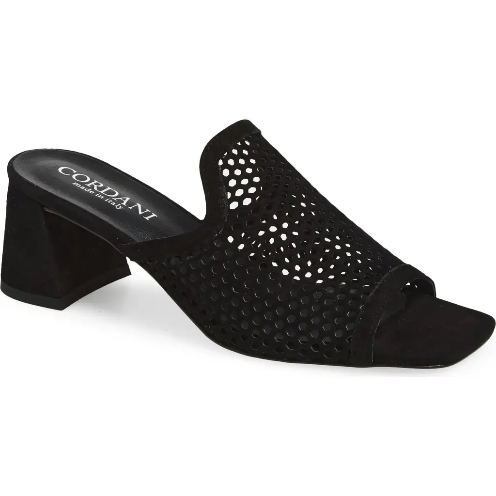 Inez Slide Sandal in Black Suede by Cordani