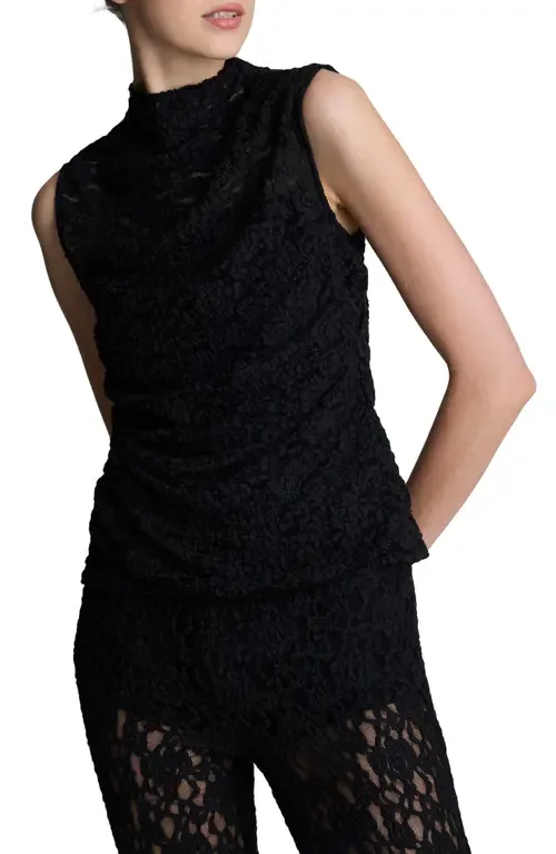Lace Mock Neck Sleeveless Top by Kenneth Cole