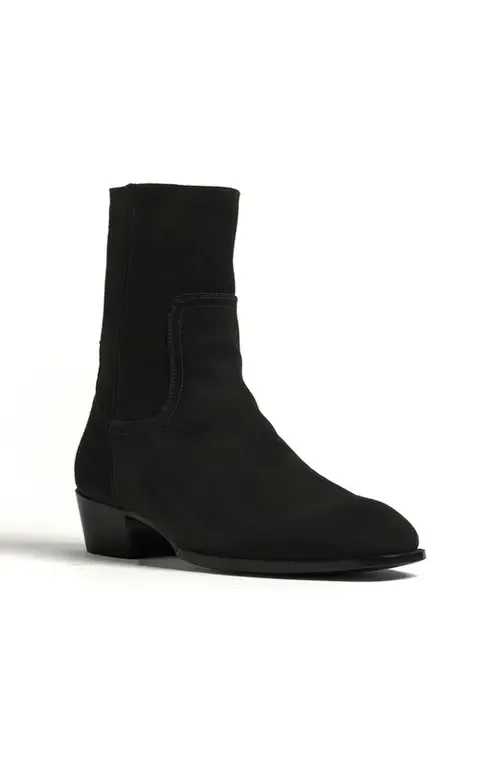 Lennox Boot in Velvet Noir Black Suede