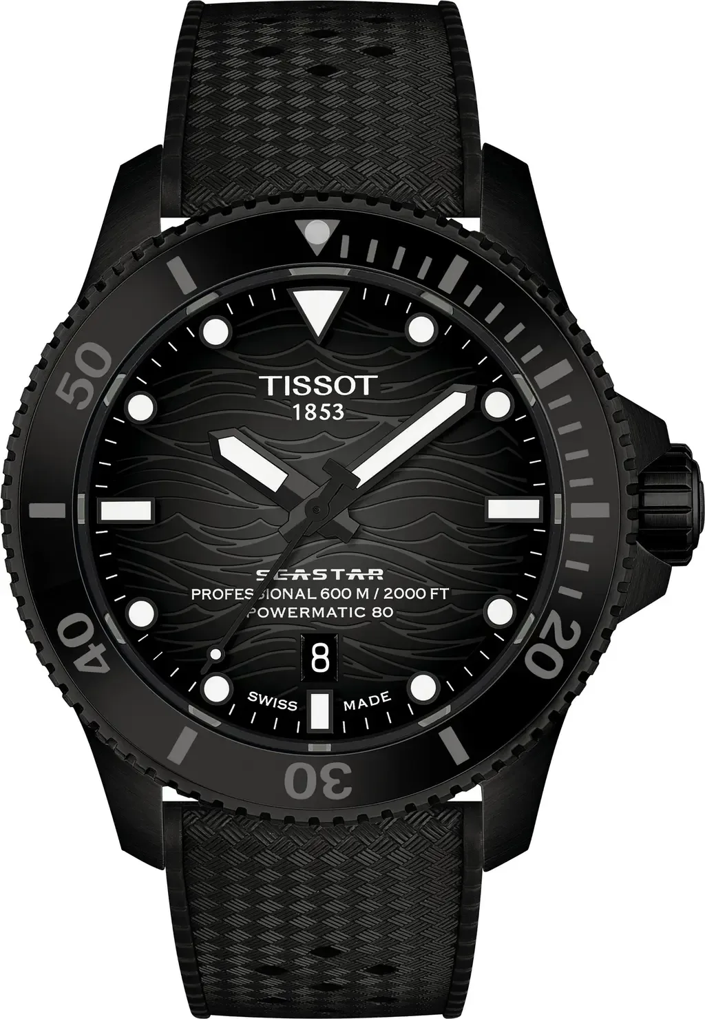 Seastar 2000 Professional Powermatic 80 Rubber Strap Watch, 46mm by Tissot