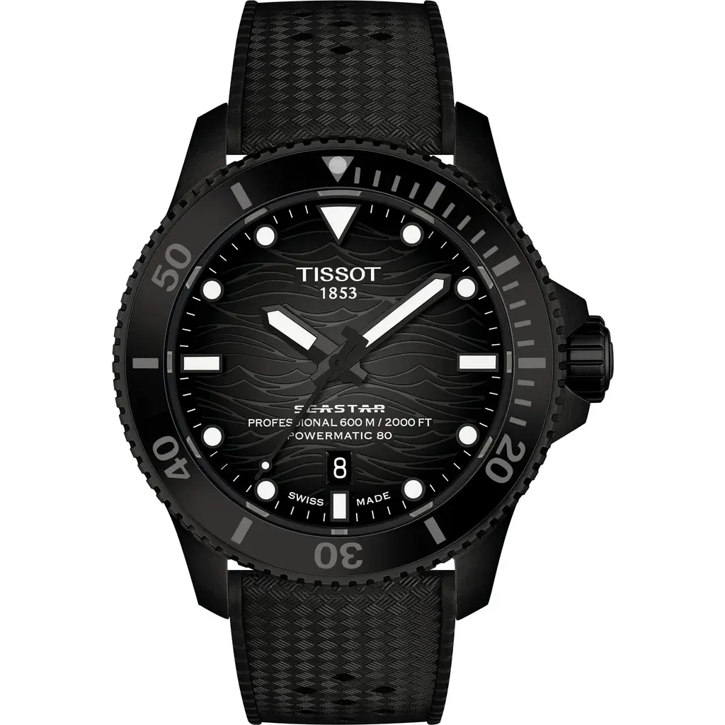 Seastar 2000 Professional Powermatic 80 Rubber Strap Watch, 46mm by Tissot