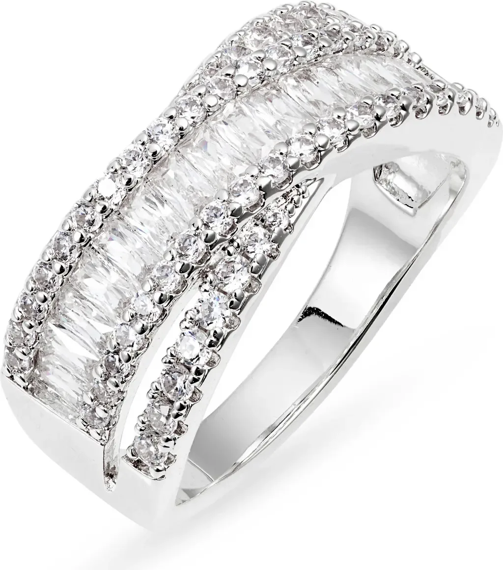 Cubic Zirconia Baguette Overlap Ring by Nordstrom