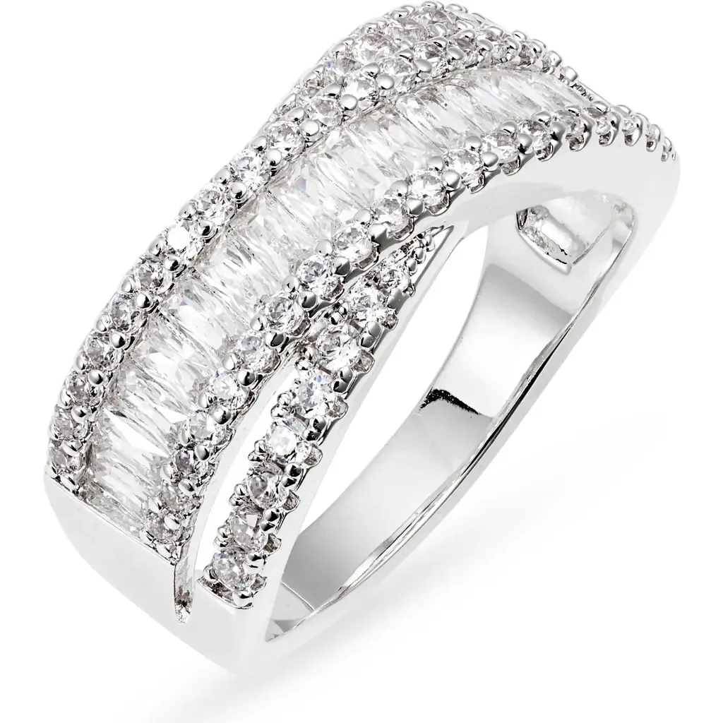 Cubic Zirconia Baguette Overlap Ring by Nordstrom