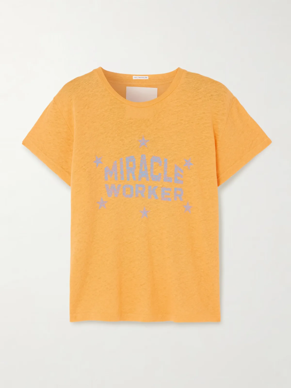 - The Sinful Printed Cotton And Linen-blend Jersey T-shirt - by Mother