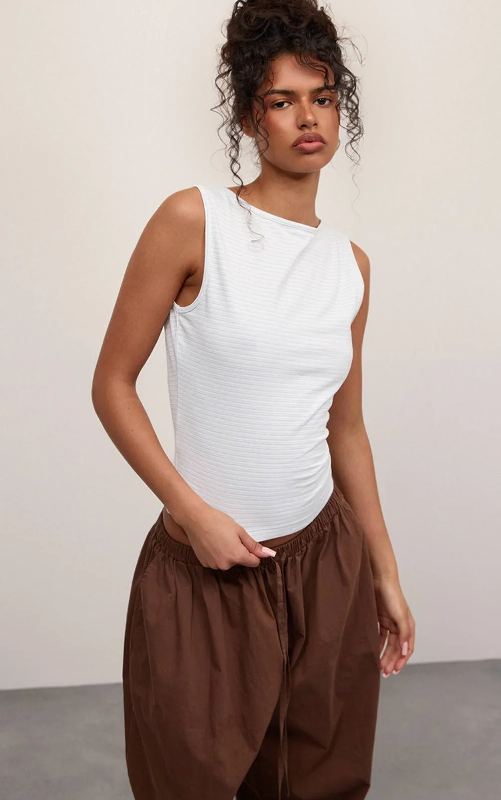 Boat Neck Vest Top by PrettyLittleThing