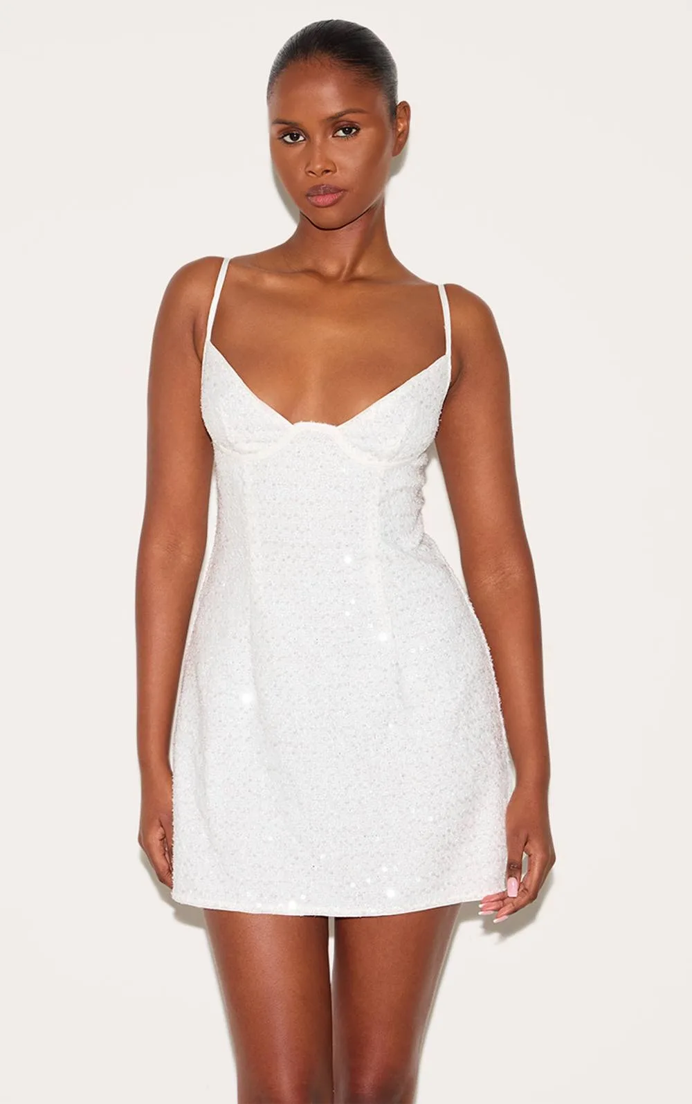 Textured Sequin Corset Strappy Bodycon Dress