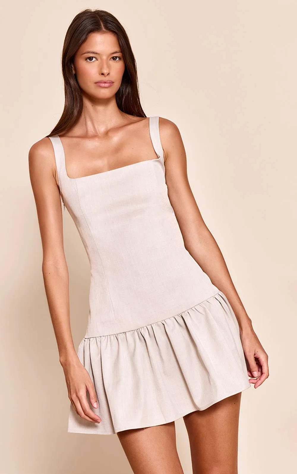Woven Scoop Neck Shift Dress by PrettyLittleThing