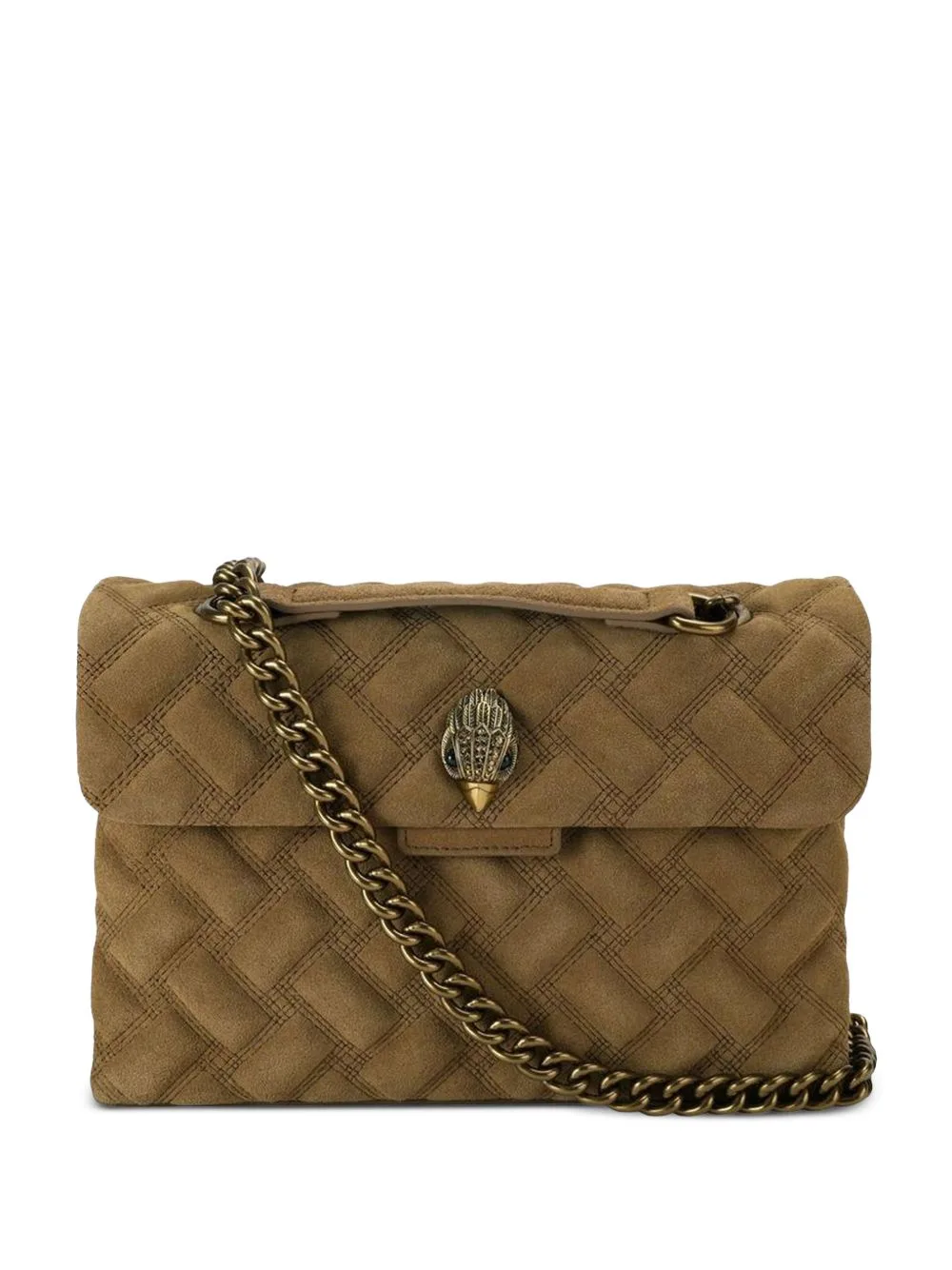 Kensington Quilted Suede Shoulder Bag by Kurt Geiger London
