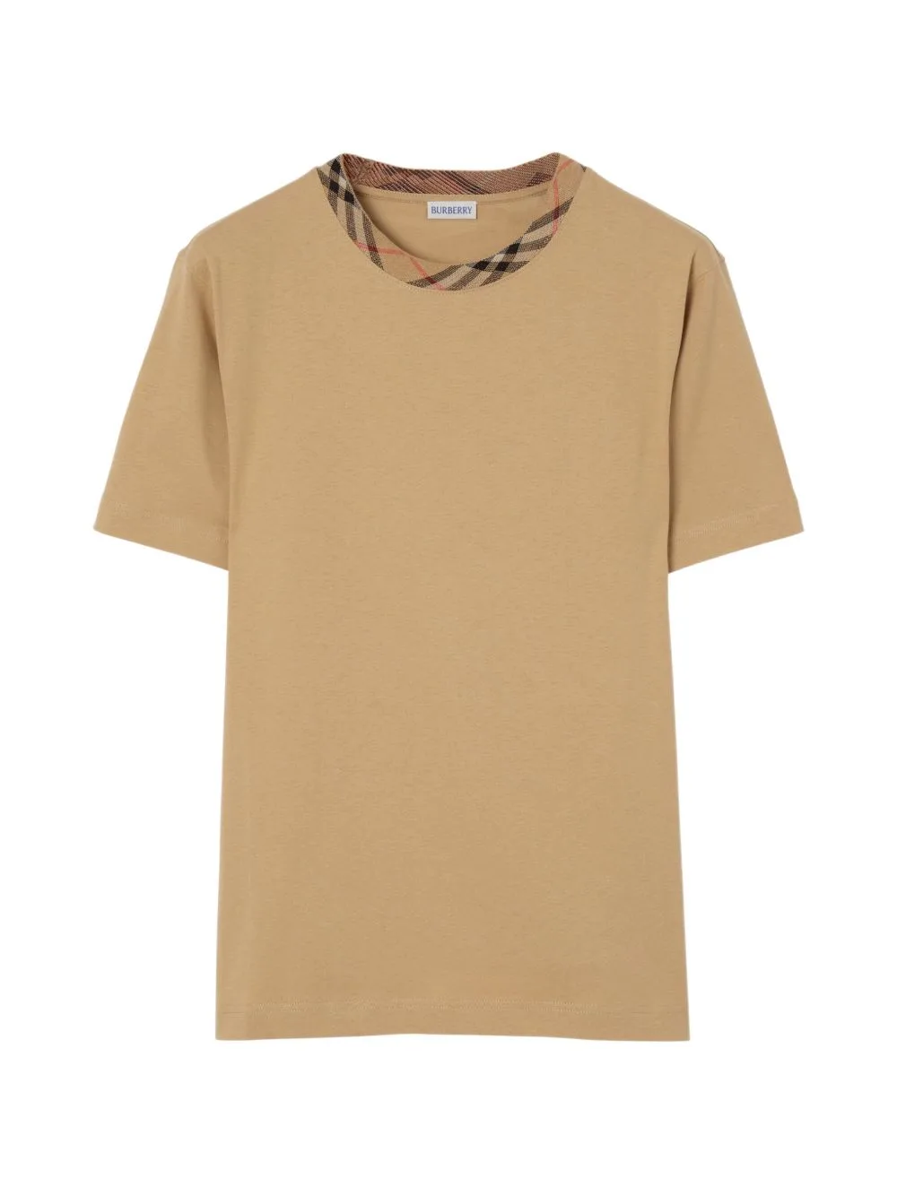 Check Trim Cotton T-Shirt by Burberry