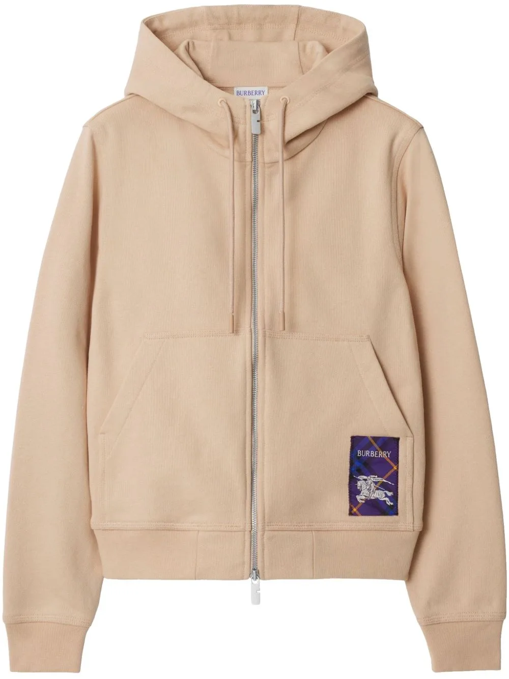 Check-Label Cotton Hoodie by Burberry