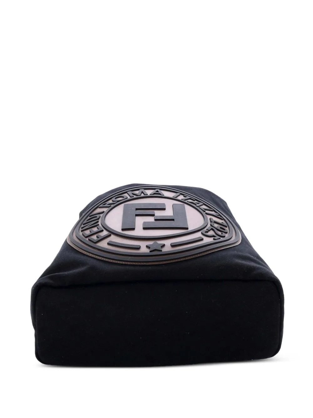 FF Logo Stamp Buckle Canvas Large Backpack by Fendi Pre-Owned