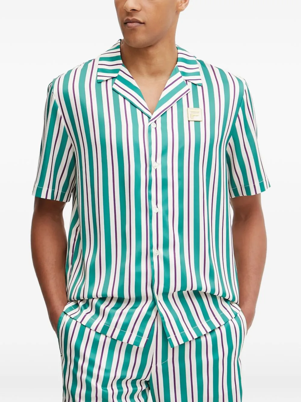 Striped Patch Shirt by Fila