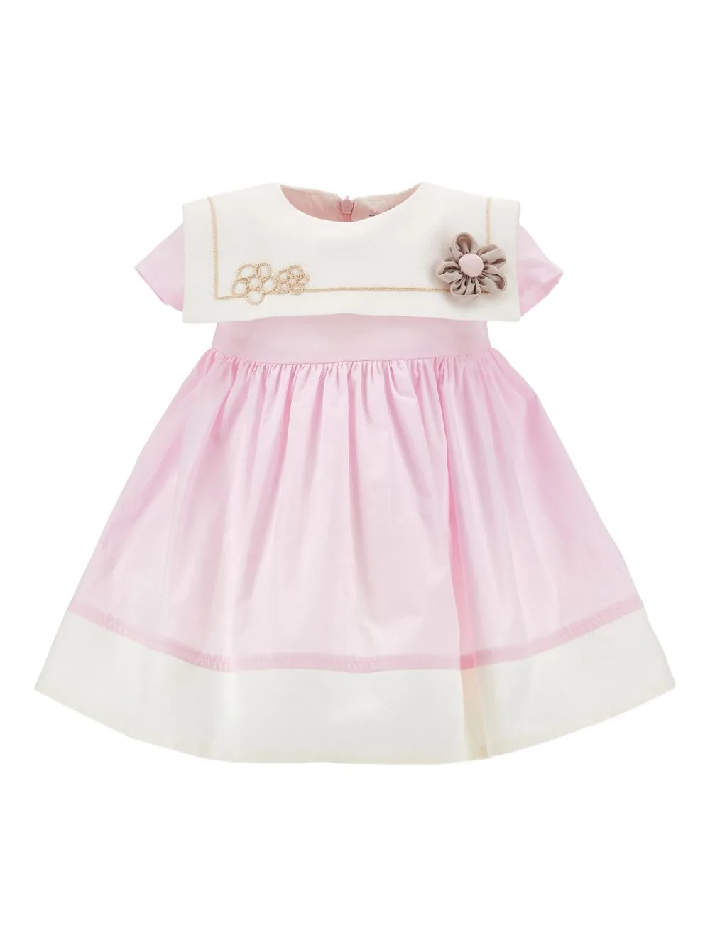 Flower-Appliqué Dress by Monnalisa