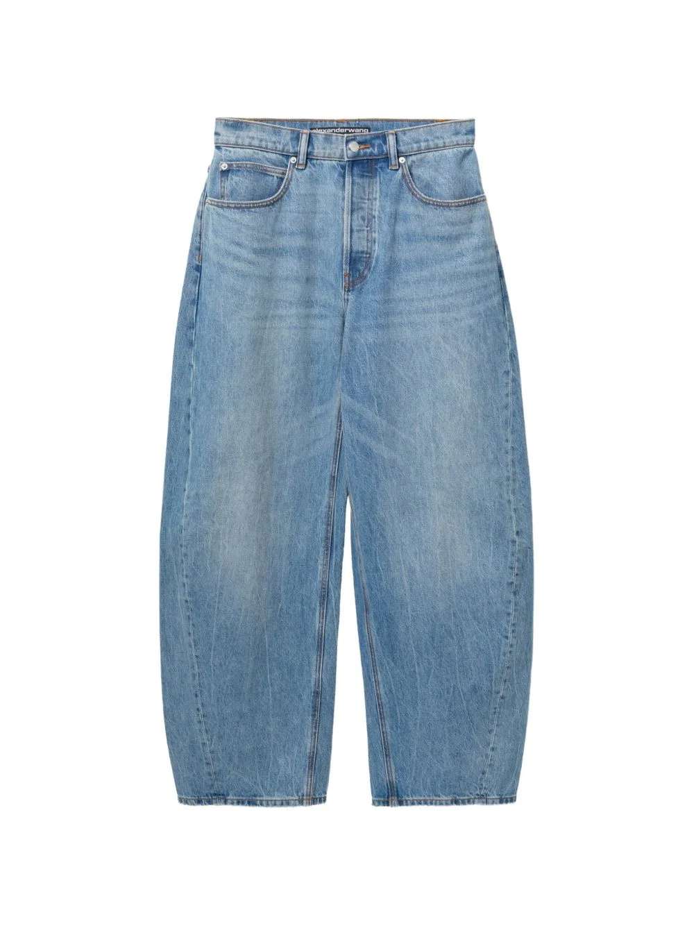Crystal-Embellished Logo-Print Jeans by Alexander Wang