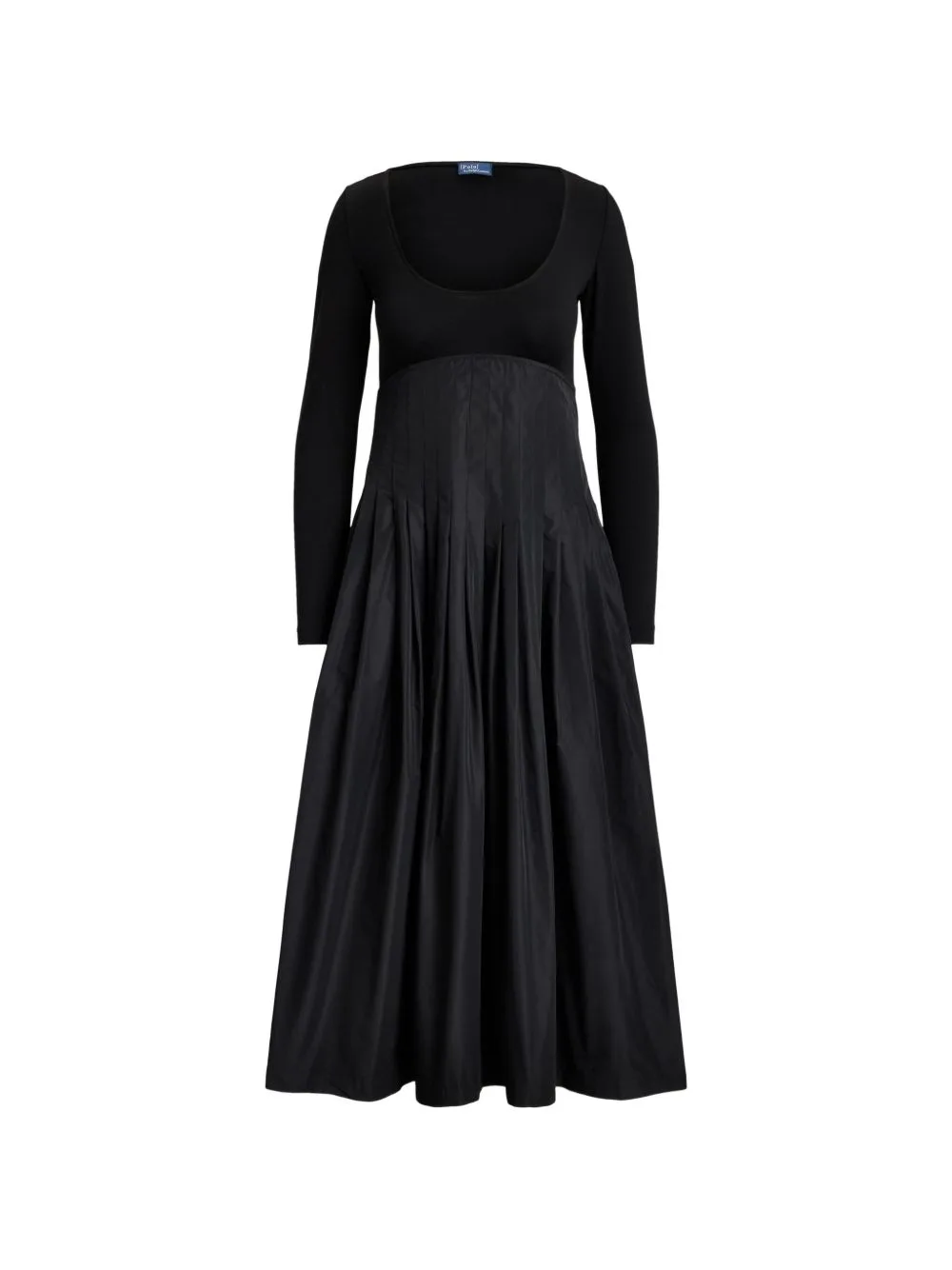 Pleated Long-Sleeve Midi Dress by Polo Ralph Lauren