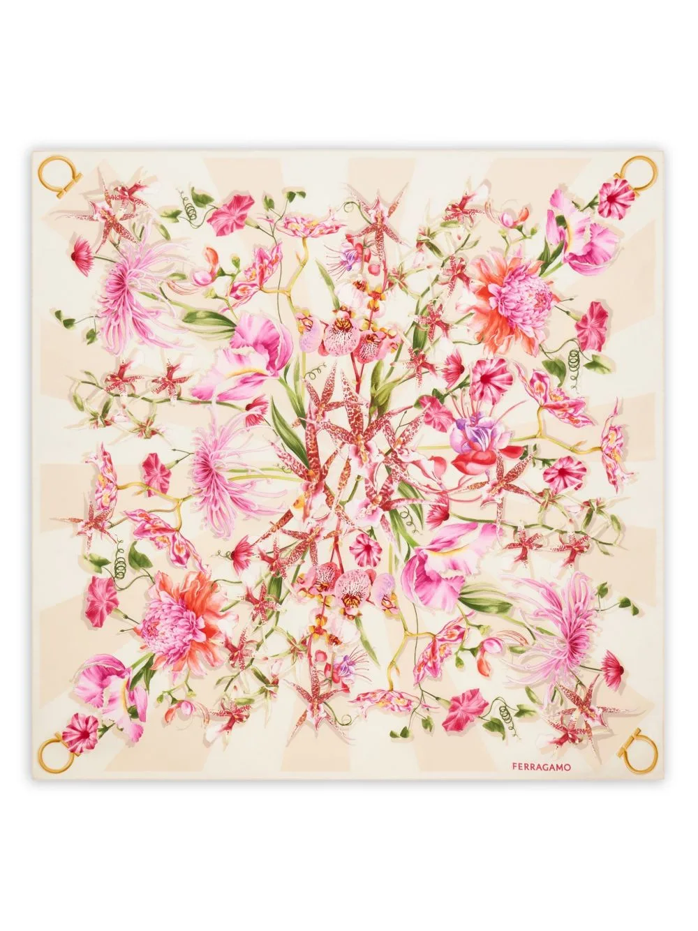 Floral Bloom Print Silk Scarf by Ferragamo