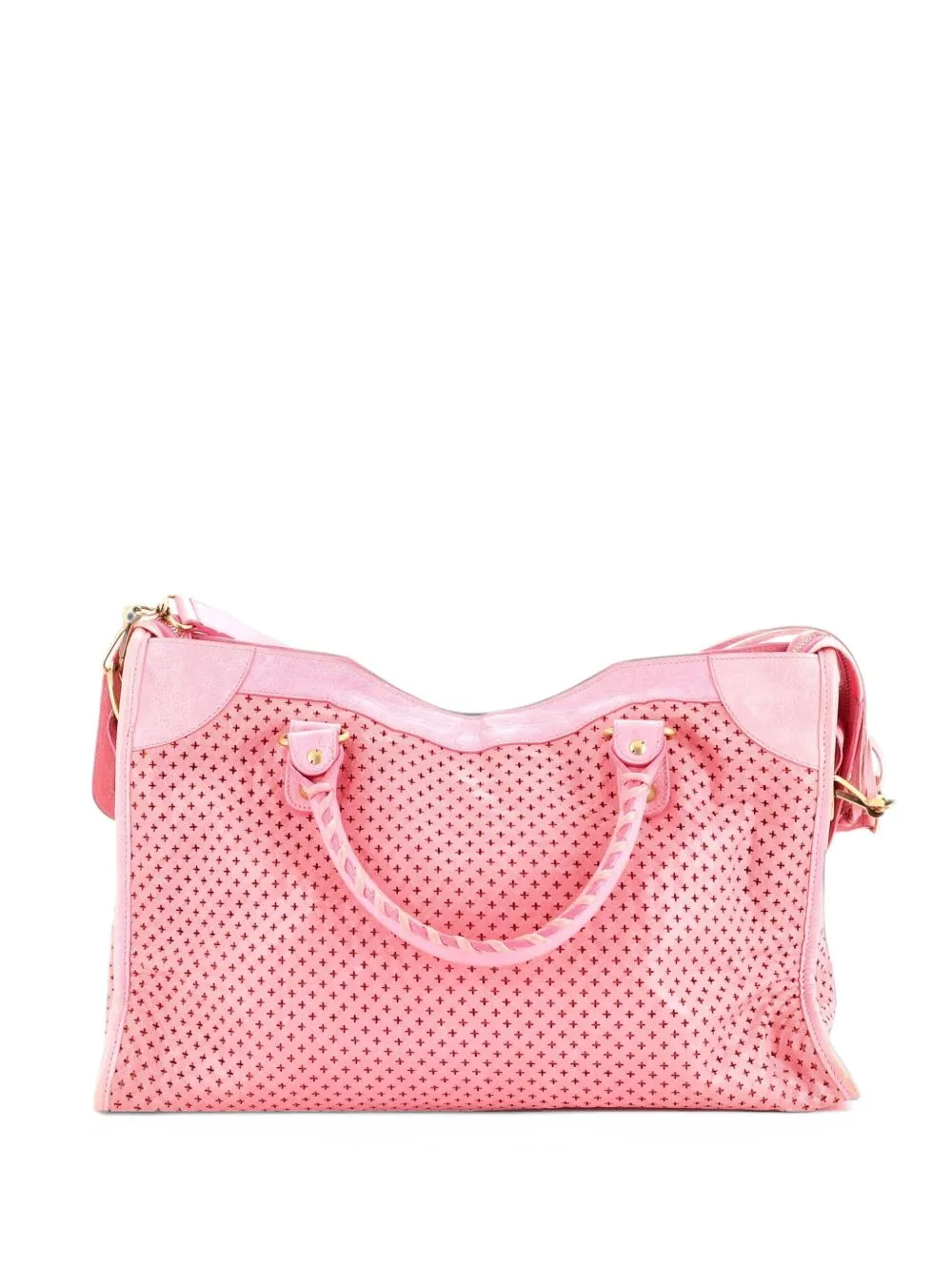 City Classic Studs Bag Perforated Leather Medium Satchel by Balenciaga Pre-Owned