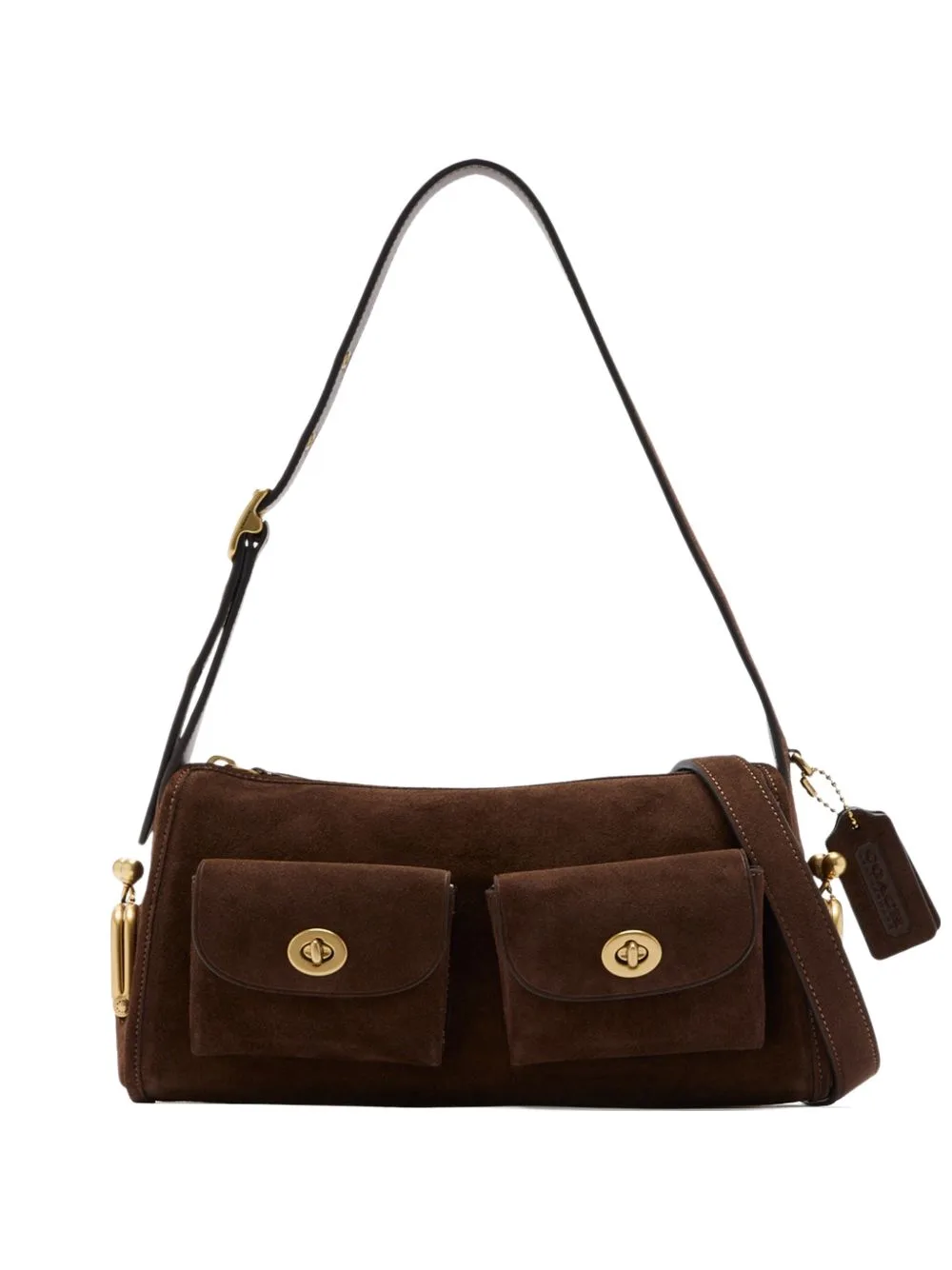 Turnlock Suede Multi-Pocket Cross Body Bag by Coach