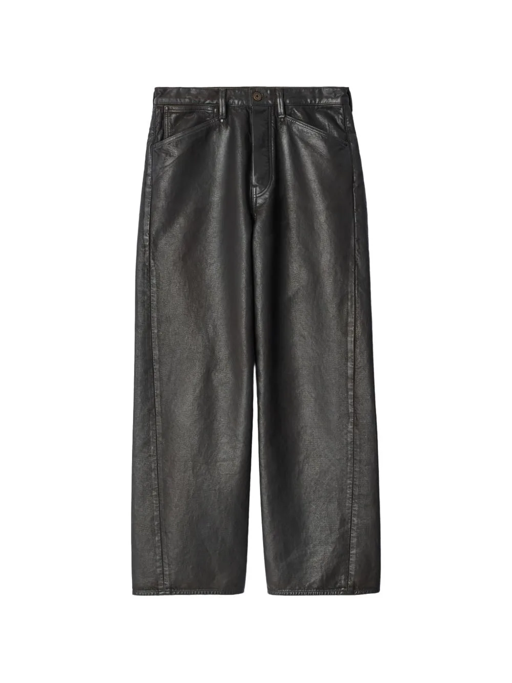 Straight Five-Pocket Pants in Coated Denim