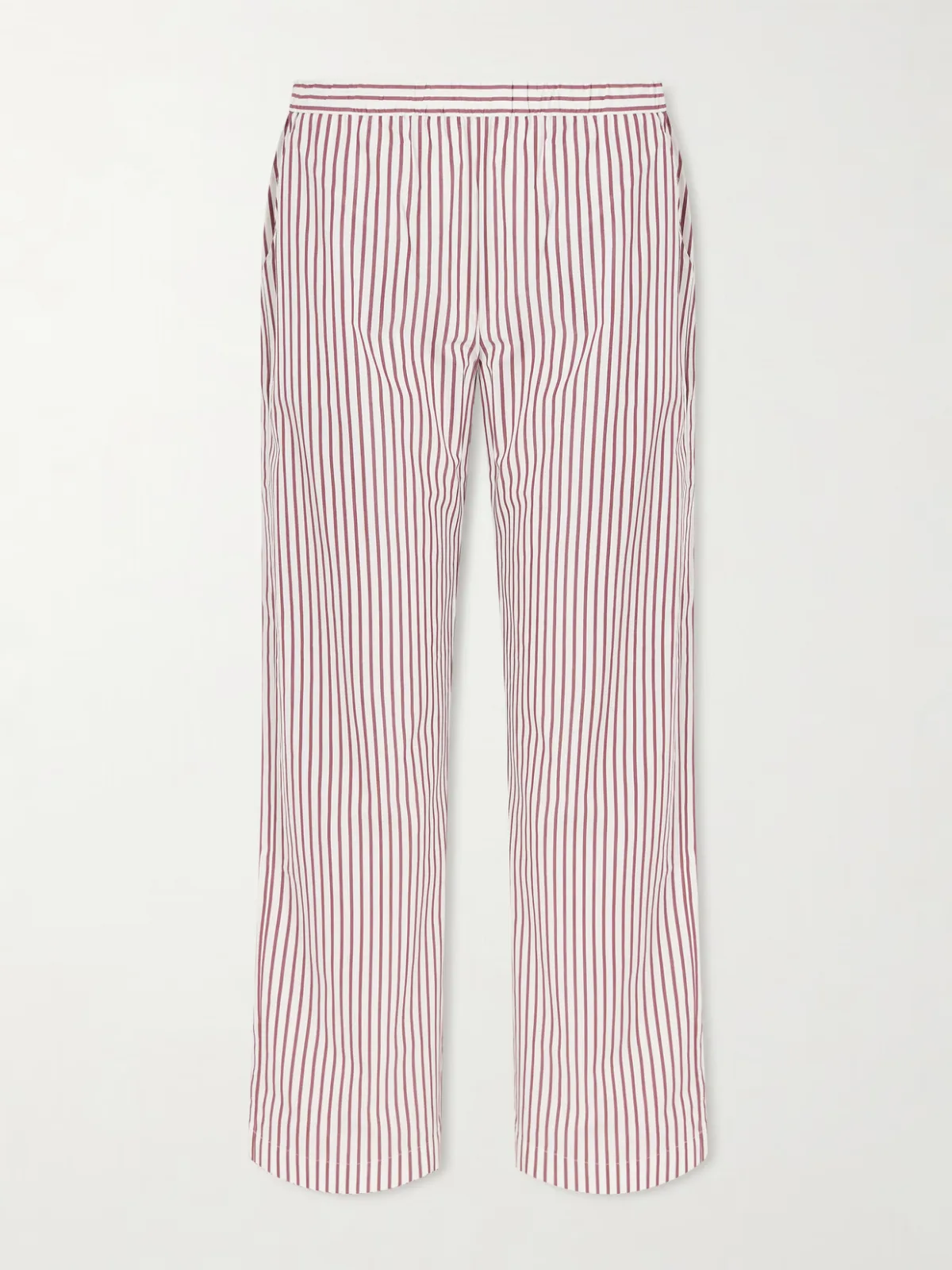 - Striped Cotton-poplin Straight-leg Pants -