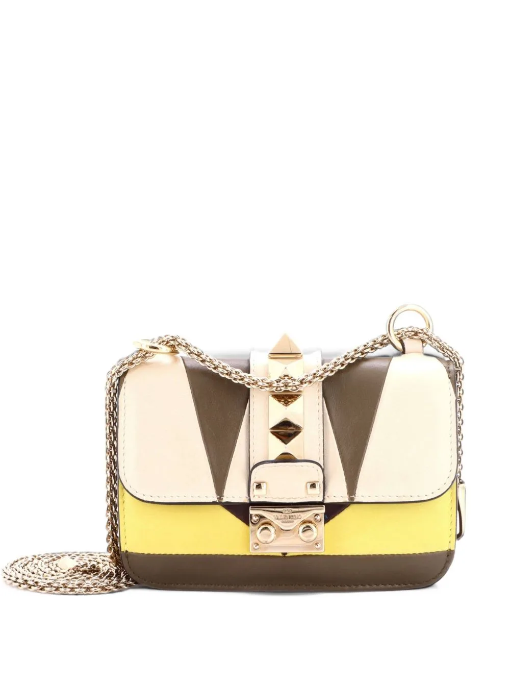 Glam Lock Shoulder Bag Leather Mini Crossbody Bag by Valentino Garavani Pre-Owned