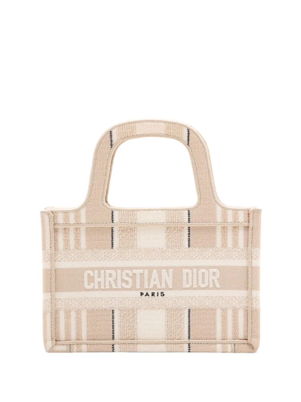 2000-2026 Mini Canvas Embroidered Book Tote Handbag by Christian Dior Pre-Owned