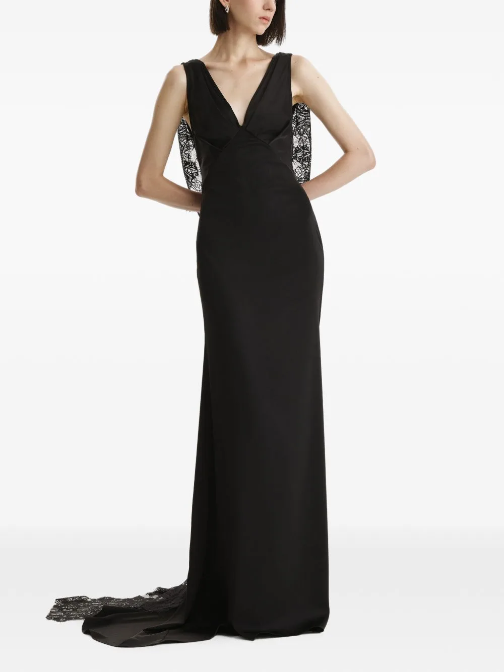 Maxi Lace-Trim Open-Back Dress by 2310 STUDIO