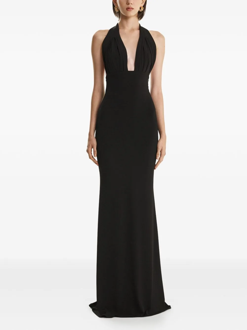 Halter-Neck Pleated Maxi Dress by 2310 STUDIO