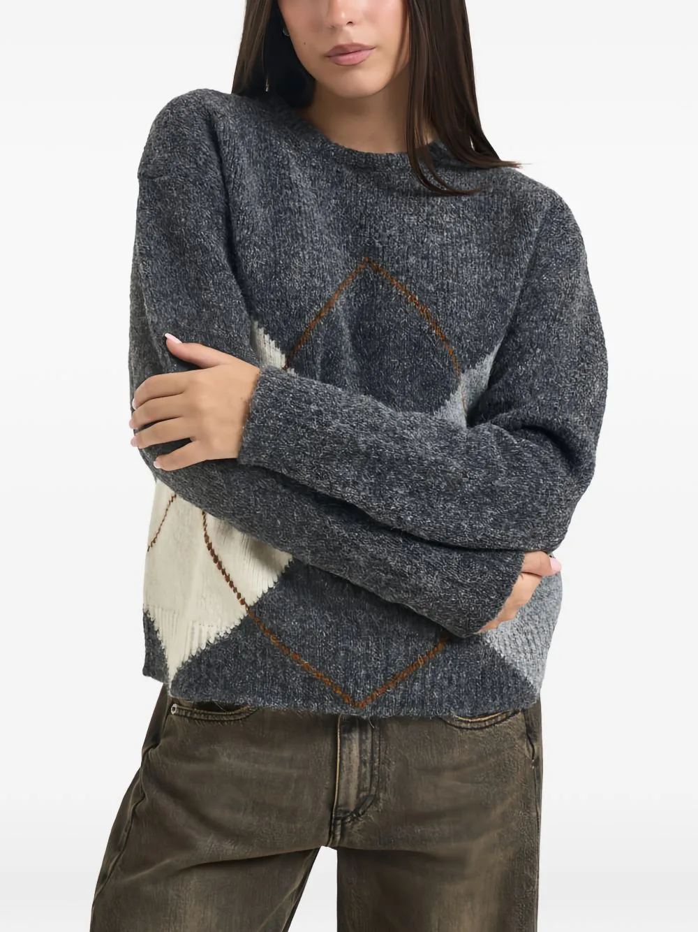 Argyle-Knit Sweater by Semicouture