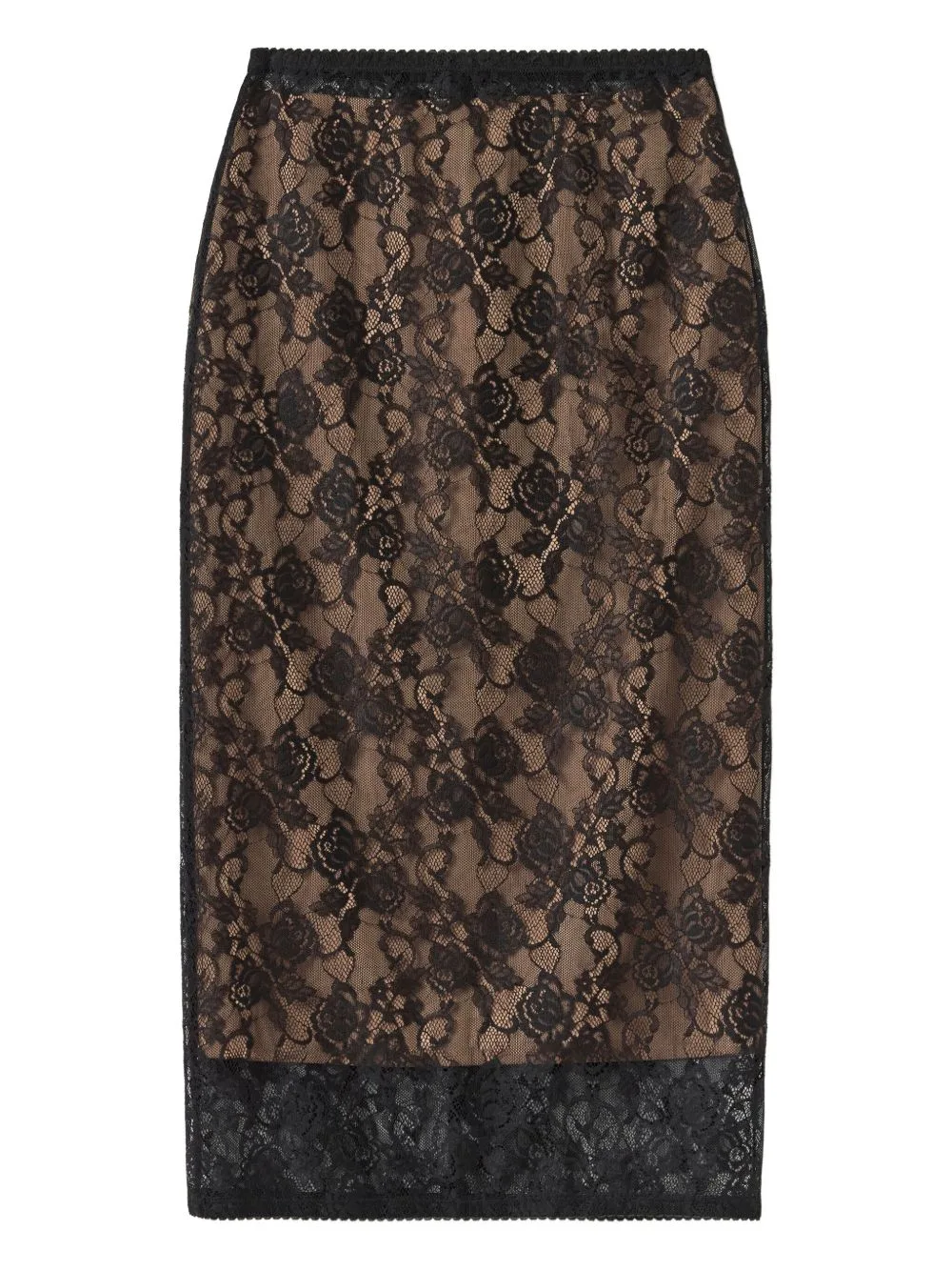 Floral Lace Midi Skirt by Self-Portrait