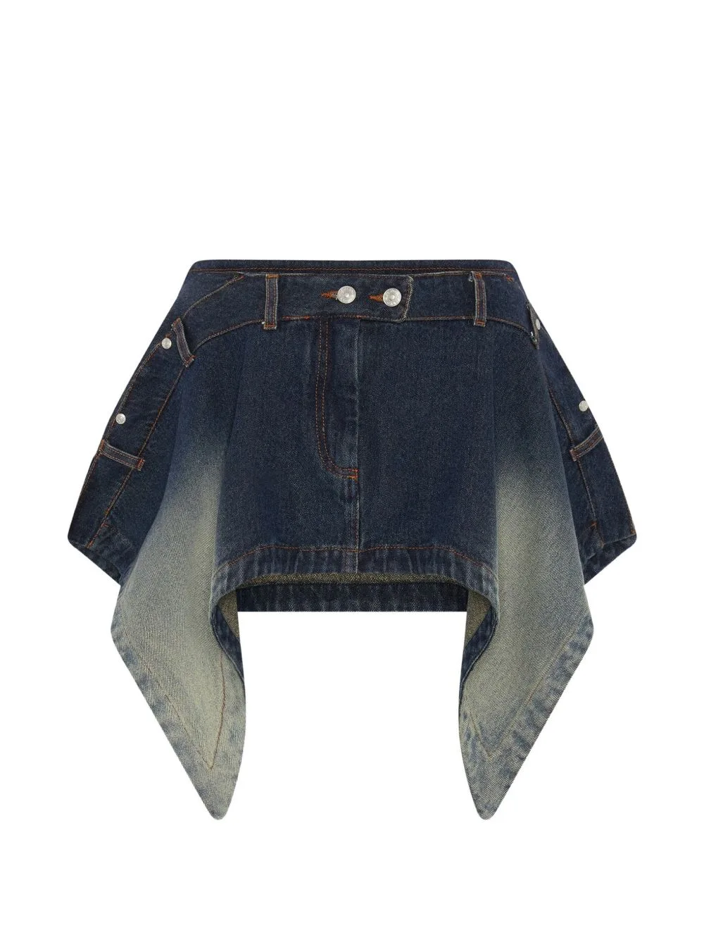 Serpentine Asymmetric Denim Skirt