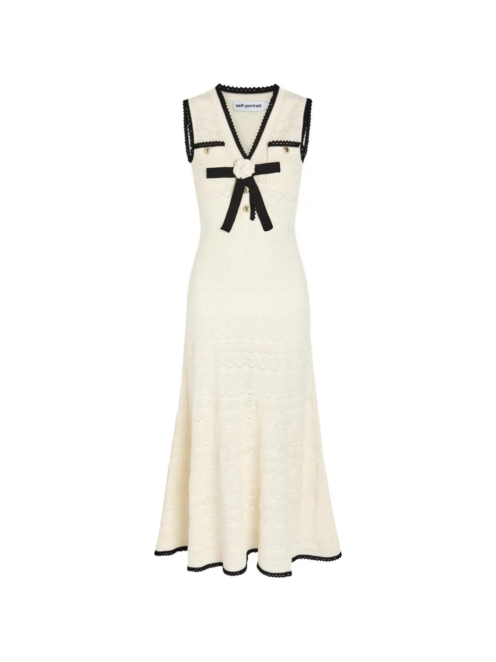 Pointelle-Knit Midi Dress