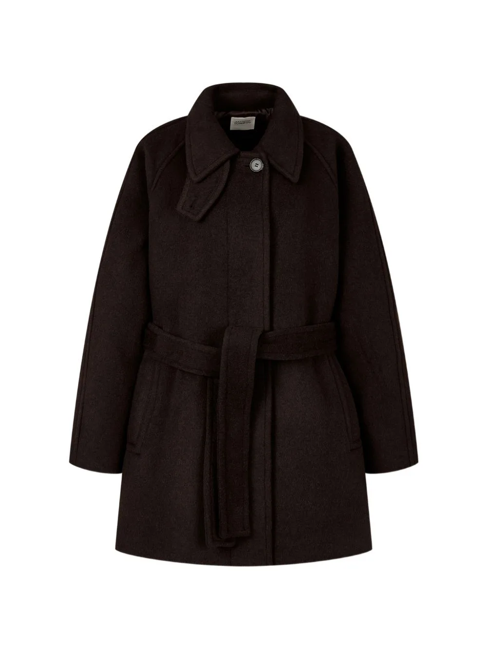 Belted Raglan-Sleeve Coat by TOMBOY