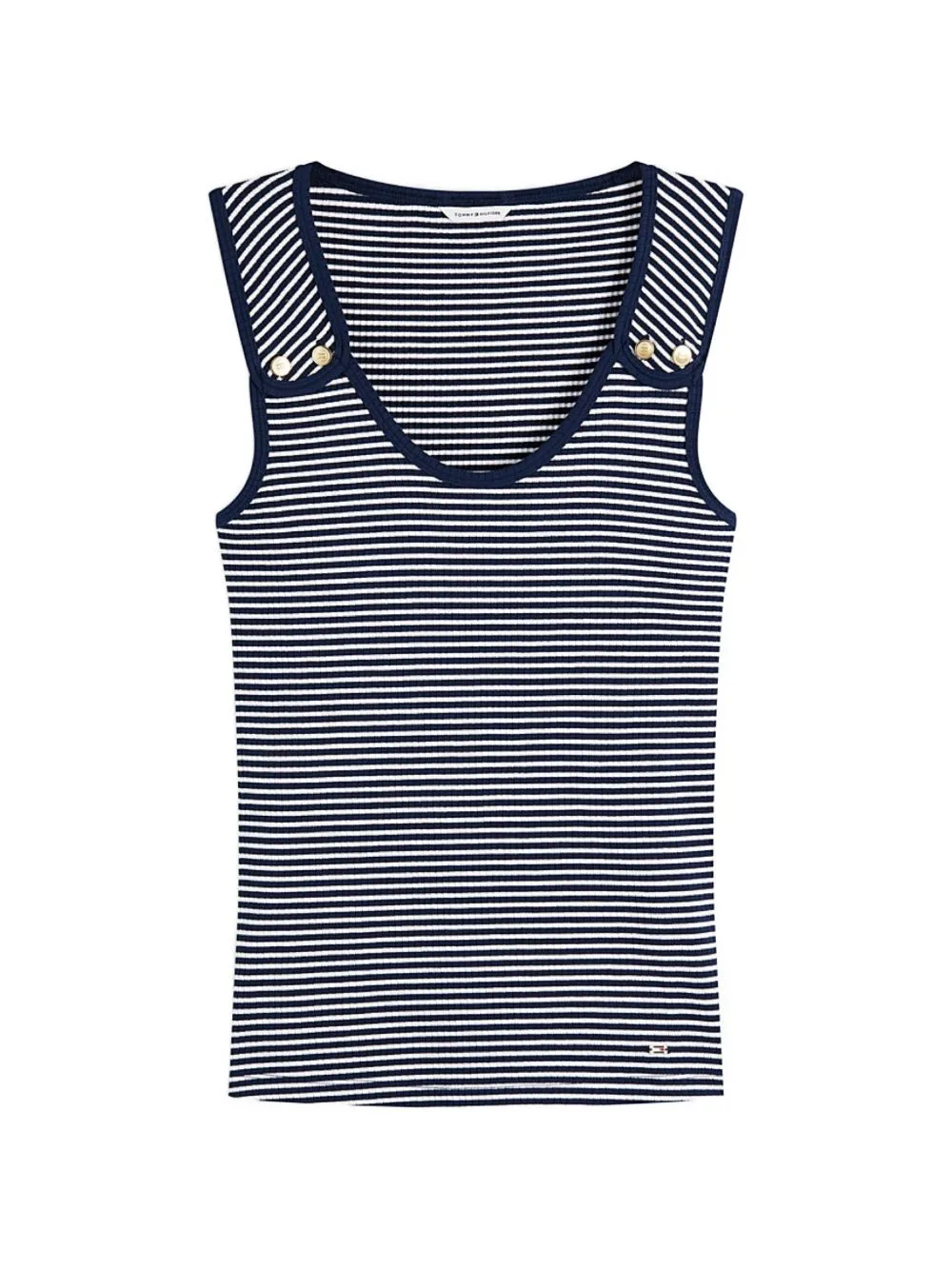 Striped Button-Detail Tank Top by Tommy Hilfiger