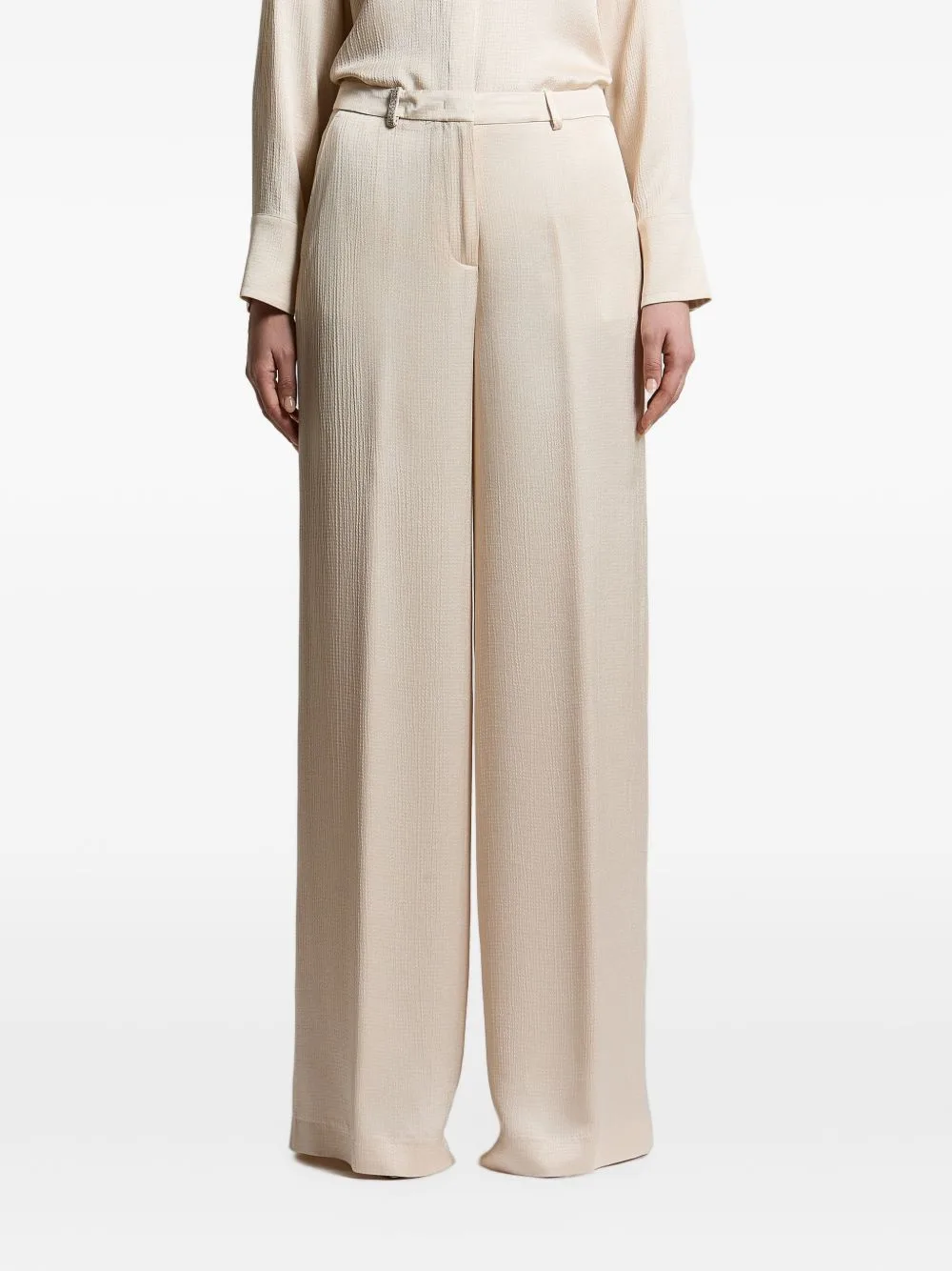 Embellished-Loop Palazzo Pants by Peserico