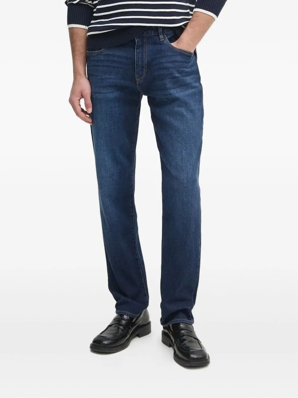 Logo-Embroidered Jeans by Armani Exchange