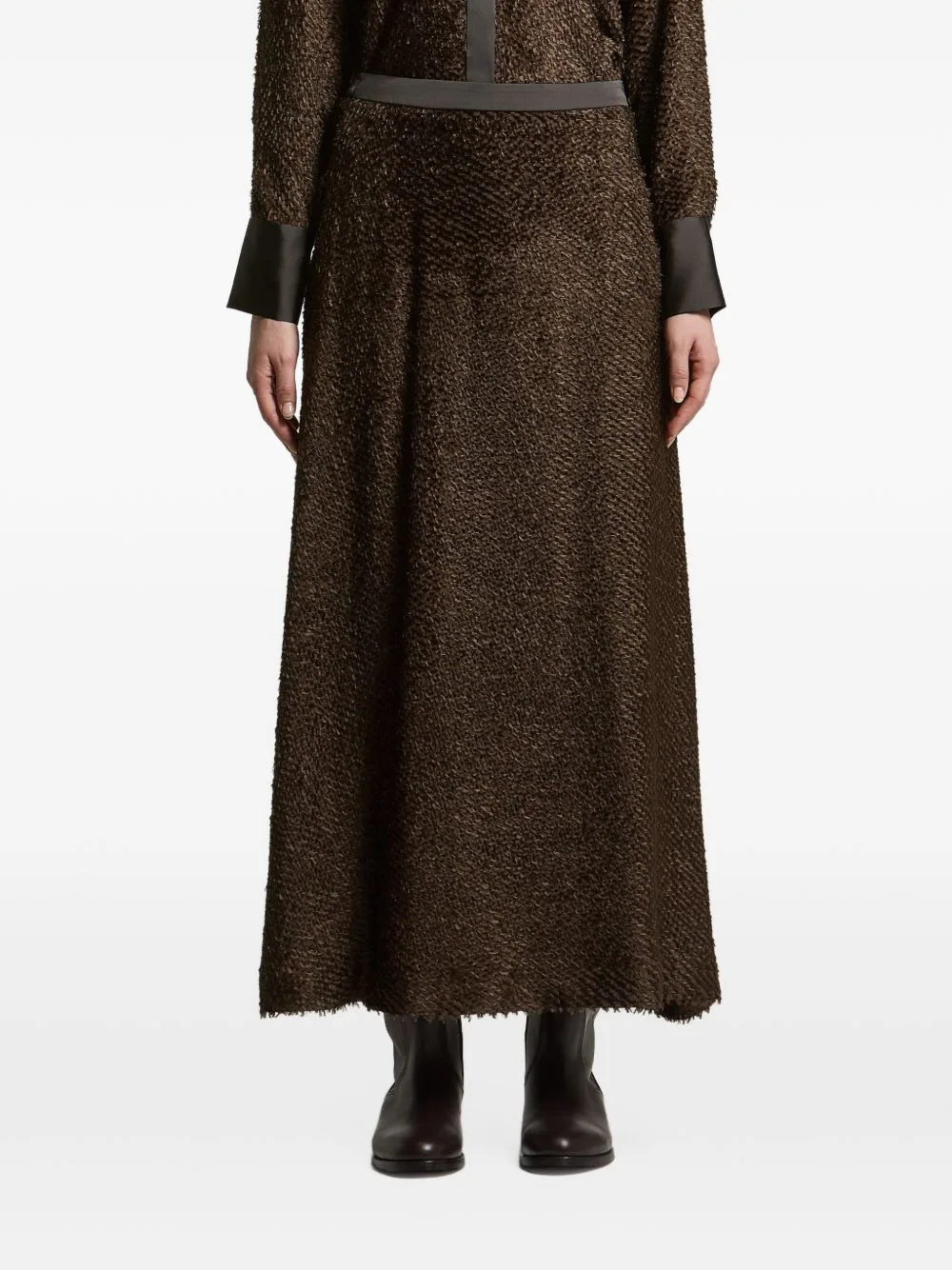 Textured-Finish Maxi Skirt by Peserico
