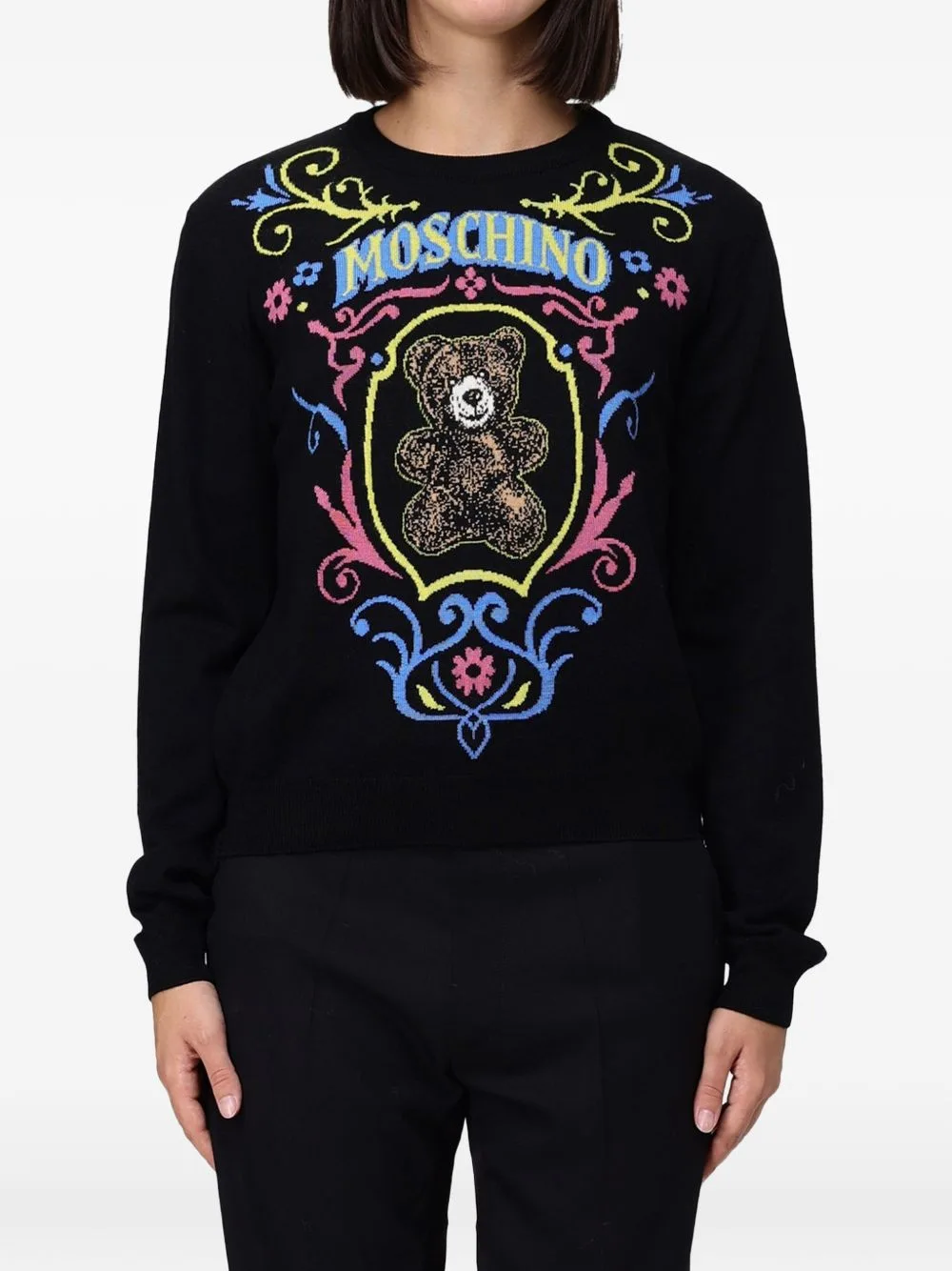 Teddy Bear Jacquard Sweater by Moschino