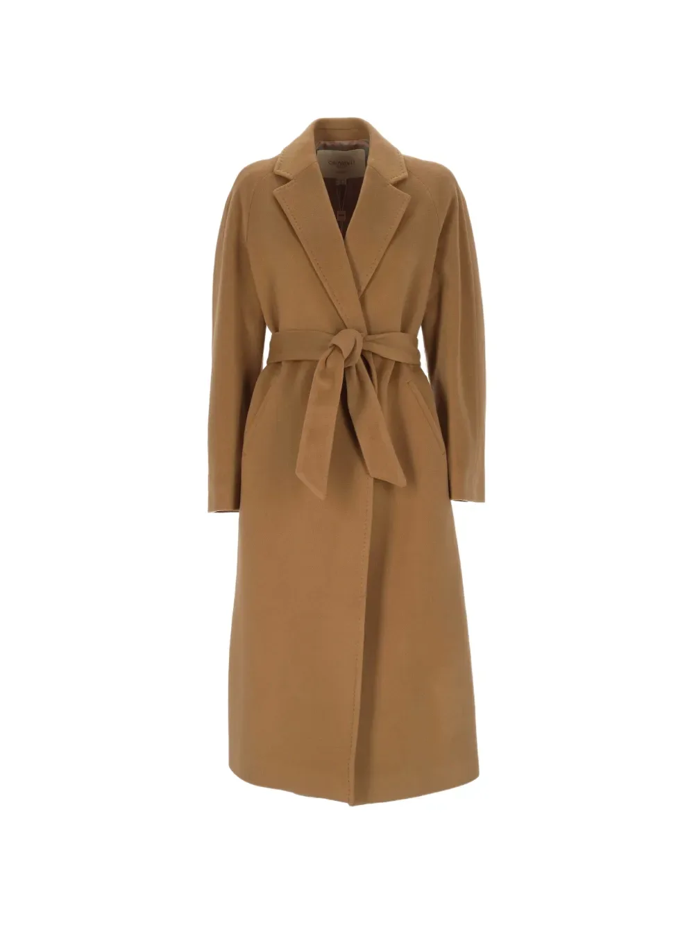 Belted Notch-Lapels Coat