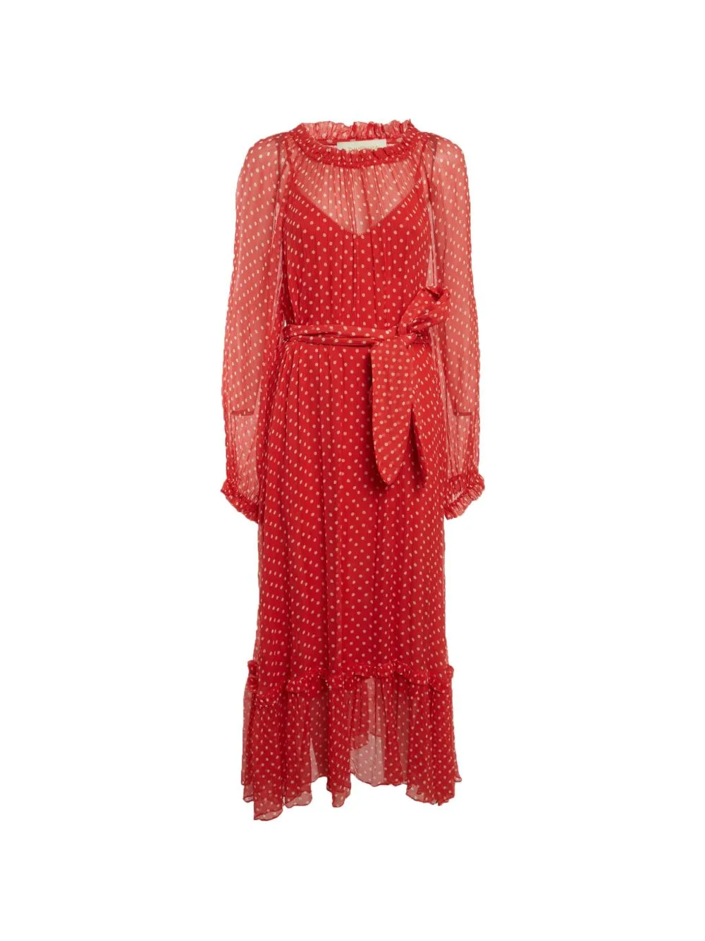Polka-Dot Ruffled Midi Dress by ZIMMERMANN